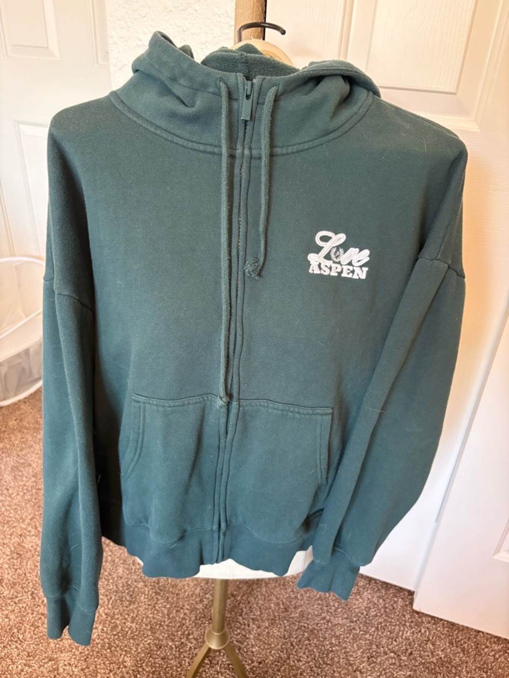 PINK Victoria's Secret Dark Teal Zip Hoodie